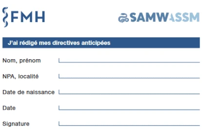 Fiche d'information sur les directives anticipées Fiche d'information sur les directives anticipées