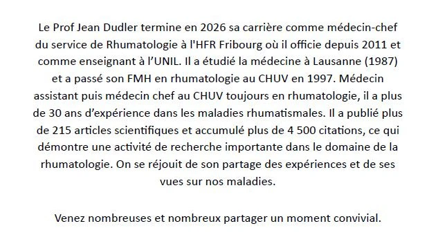 Conférence Prof Jean Dudler
